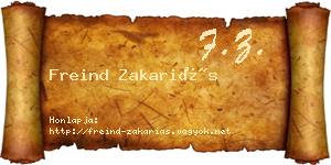 Freind Zakariás névjegykártya